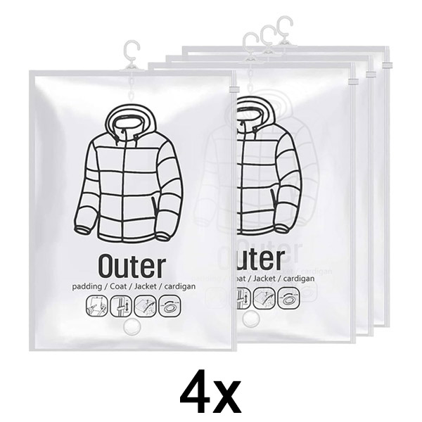 1x Hangende Vacuüm Opbergzakken (4 stuks) | VACUHANG