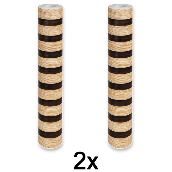 2x Elegante muurstickers met houteffect | LINEWALL